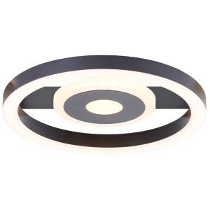 Design flush ceiling light black, Konrad, 9W, 3000K LED