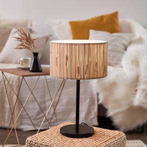Rustic table lamp beige, Wenda, with switch