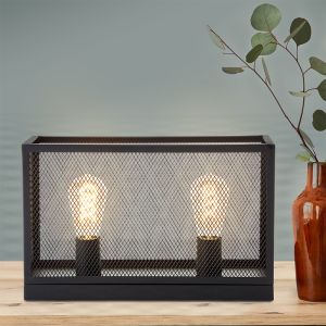 Industrial table lamp black, Esperanza, with switch