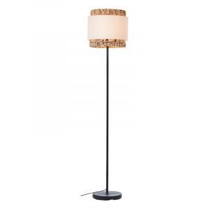 Rustic floor lamp brown, Vibeke, with switch