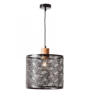 Wood pendant light black, Sherona