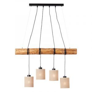 Wood dining table hanging lamp brown, Veronique