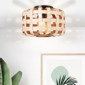 Wood flush ceiling light brown, Virginie