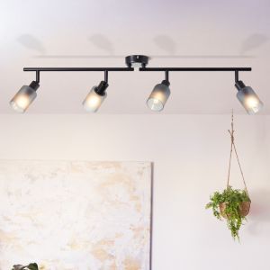 Glass ceiling spotlight black, Fanny
