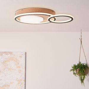 Modern flush ceiling light black, Georgios, 48W, 3000K LED