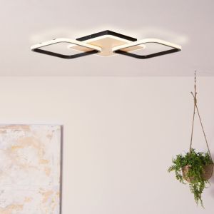 Modern flush ceiling light brown, Rawan, 40W, 3000K LED