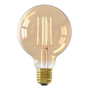 Dimmable Calex E27 LED filament bulb amber, 4,5W, 2100K