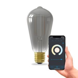 Calex smart LED bulb E27 grey, 7W, 1800K
