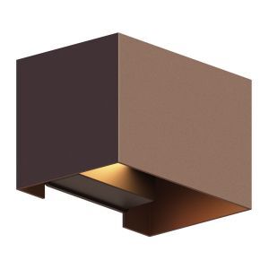 Rust Coloured up down wall light aluminium, Dion, 7W, 3000K LED, IP54