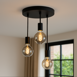 Metal ceiling light black, Rami