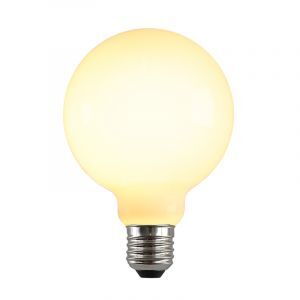 Dimmable E27 LED bulb, E27, G95, 5w, white glass, 2700k