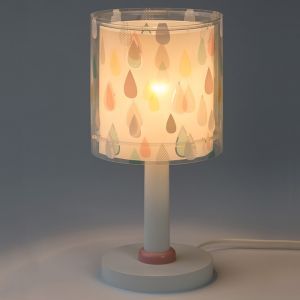 Multicoloured kid's table lamp plastic, Rain, with switch