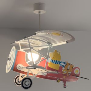 Red children's pendant light plastic, Teddy plane