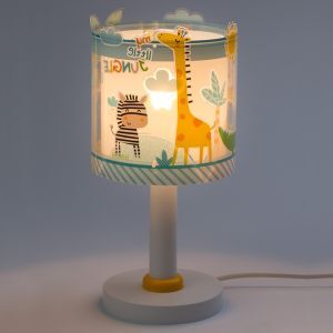 Multicoloured kid's table lamp plastic, Jungle, with switch