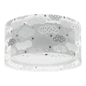 Grey children's ceiling light plastic, Clouds