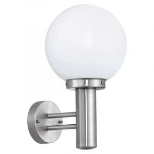 Silver outdoor light stainless steel, Baukje, IP44