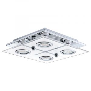 Chrome modern flush ceiling light glass, Lusie