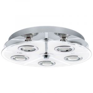 Chrome modern flush ceiling light glass, Lusie