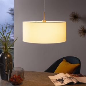 White modern pendant light fabric, Abano