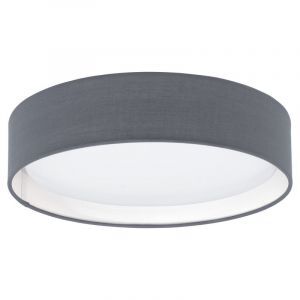 Grey modern flush ceiling light fabric, Abano, 12W, 3000K LED