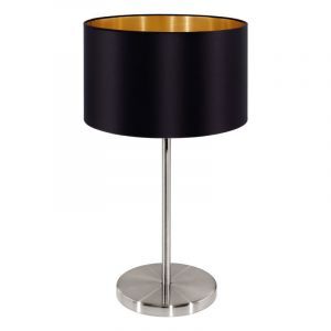 Golden modern table lamp fabric, Terme, with switch