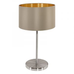 Golden modern table lamp fabric, Terme, with switch