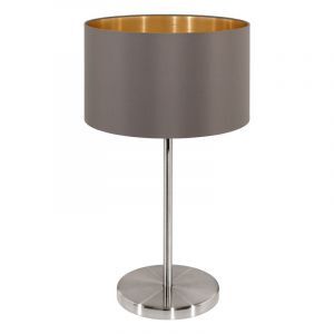 Brown modern table lamp fabric, Terme, with switch