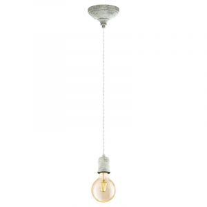 White vintage pendant light metal, Christel