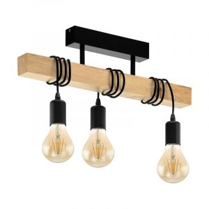 Wood flush ceiling light brown, Anton