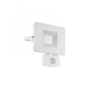 White outdoor wall light with motion sensor aluminium, Joey, IP44