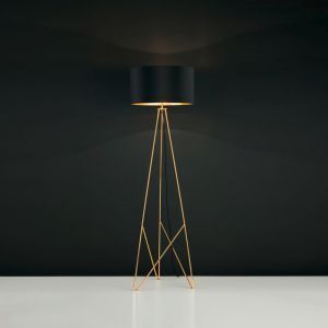 Golden design floor lamp metal, Viola, with switch