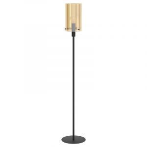 Black modern floor lamp steel, Ritesh, with switch