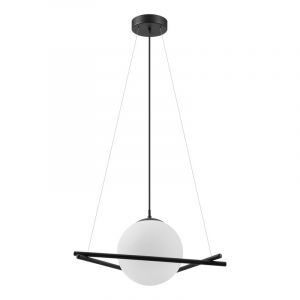Black retro pendant light glass, Tjardo