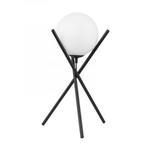 Black retro table lamp steel, Tjardo, with switch