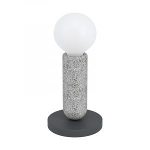 Anthracite rustic table lamp steel, Patrycja, with switch