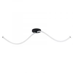 Black modern flush ceiling light steel, Allal, 12W, 3000K LED
