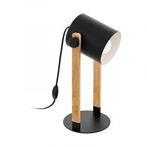 Cream modern table lamp steel, Kaspar, with switch
