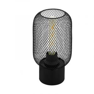 Black industrial table lamp steel, Zerda, with switch