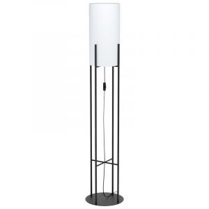 Black retro floor lamp steel, Patty, with switch