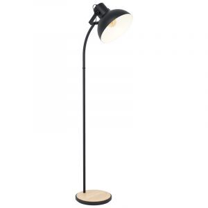 Wood floor lamp brown, Elmira, with switch