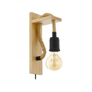 Wood wall light brown, Simeon, with switch
