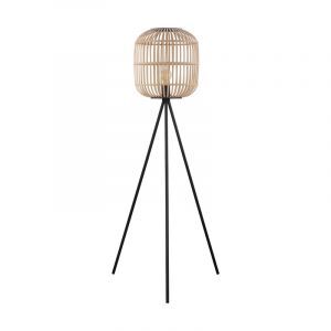 Black rustic tripod floor lamp steel, Ankie, with switch