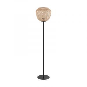 Wood floor lamp black, Nicole, with switch