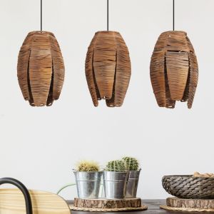 Wood pendant light brown, Joyca