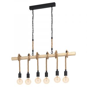 Wood pendant light brown, Zerina