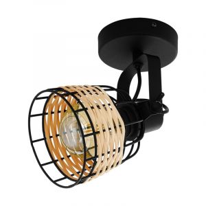Black rustic ceiling spotlight steel, Guillaume