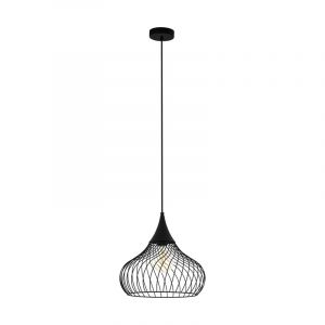 Black industrial pendant light steel, Vanessa