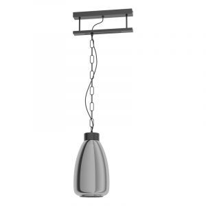 Black pendant light smoke glass, Annefleur