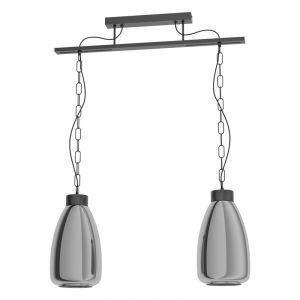 Black pendant light smoke glass, Annefleur