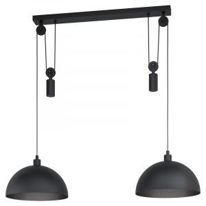 Black industrial pendant light steel, Yvette